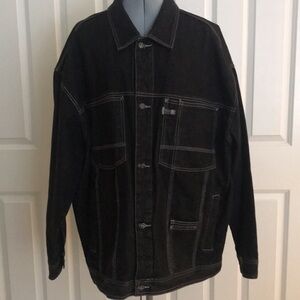 Pelle Pelle Ultra Blue by Marc Buchanan Black Denim Jean Jacket Size XL